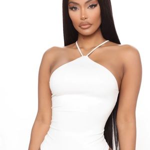 White Halter Top Bodysuit